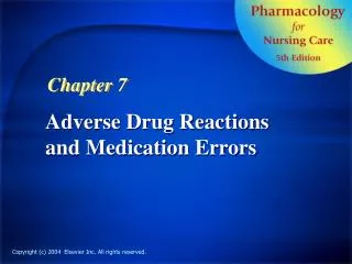 Adverse Drug Reactions and Medication Errors