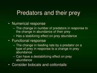 Predators and their prey