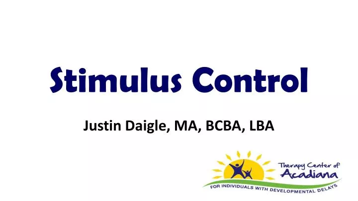 stimulus control