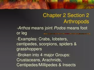 chapter 2 section 2 arthropods
