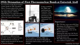 1952: Detonation of First Thermonuclear Bomb at Eniwetok Atoll
