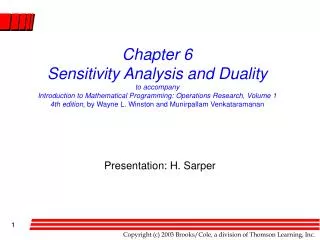 Presentation: H. Sarper