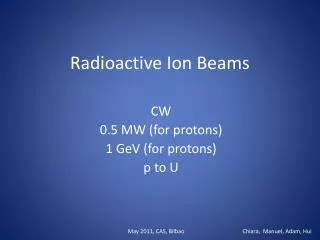 Radioactive Ion Beams
