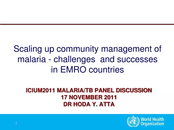 icium2011 malaria tb panel discussion 17 november 2011 dr hoda y atta