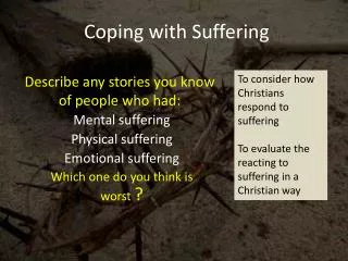 Coping with Suffering