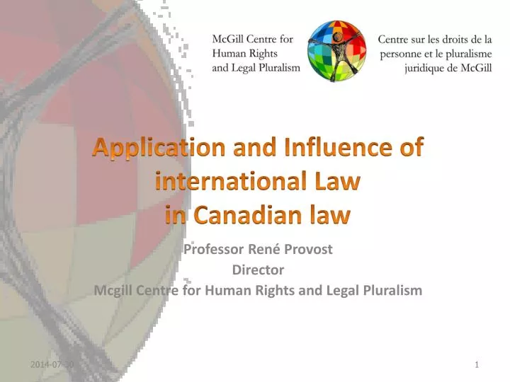 application and influence of international law in canadian law