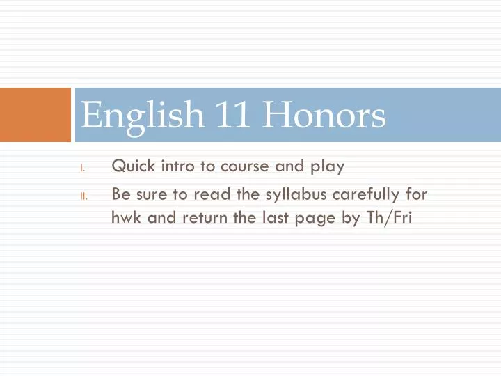 english 11 honors