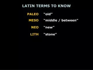 LATIN TERMS TO KNOW