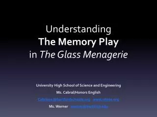 Understanding The Memory Play in The Glass Menagerie