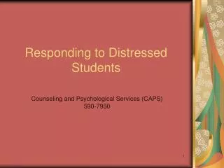 Responding to Distressed Students