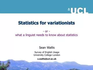 Statistics for variationists