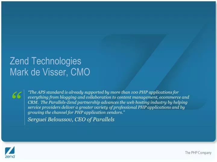 zend technologies mark de visser cmo