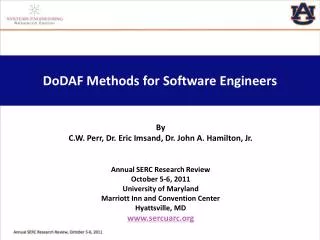 DoDAF Methods for Software Engineers