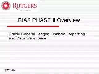 Oracle General Ledger, Financial Reporting and Data Warehouse