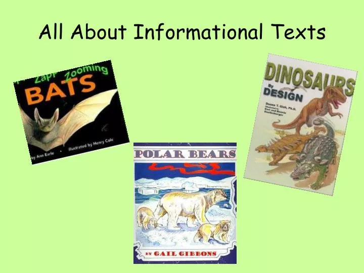 all about informational texts