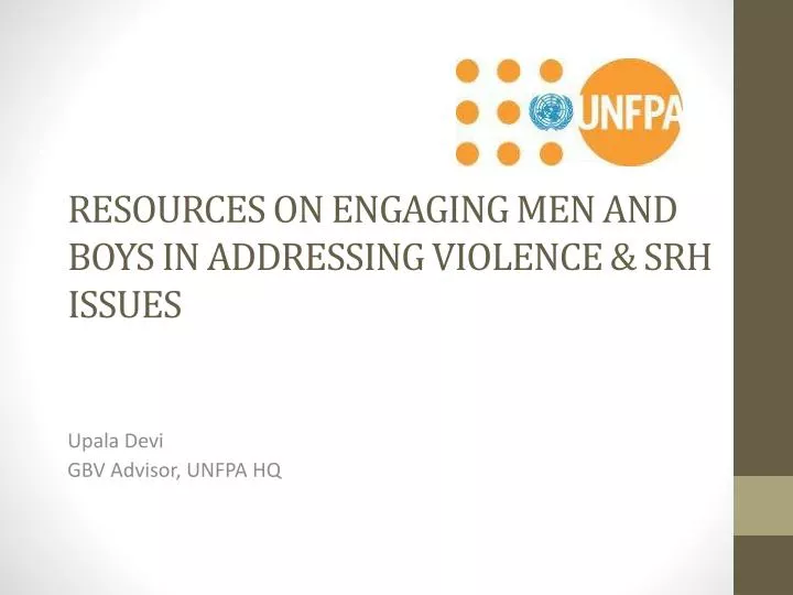 resources on engaging men and boys in addressing violence srh issues