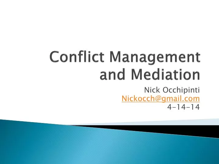 conflict management and mediation