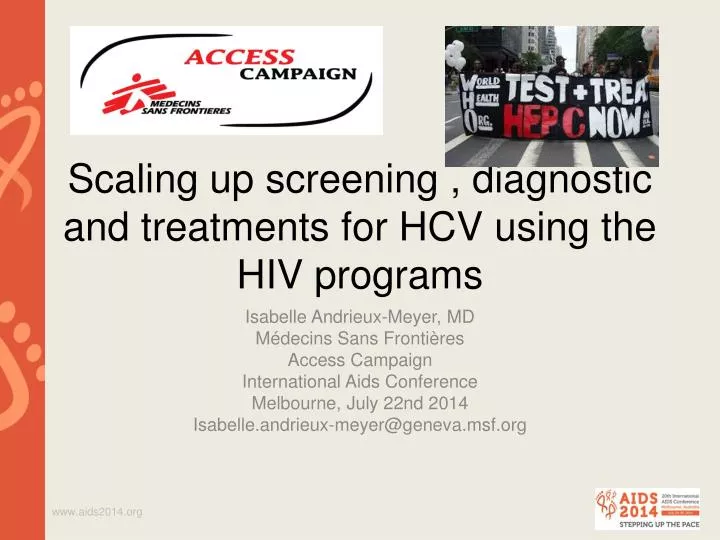 scaling up screening diagnostic and treatments for hcv using the hiv programs