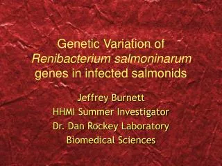 Genetic Variation of Renibacterium salmoninarum genes in infected salmonids