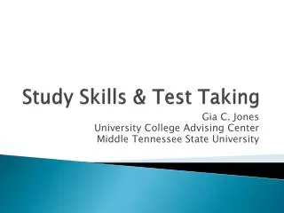 Study Skills &amp; Test Taking
