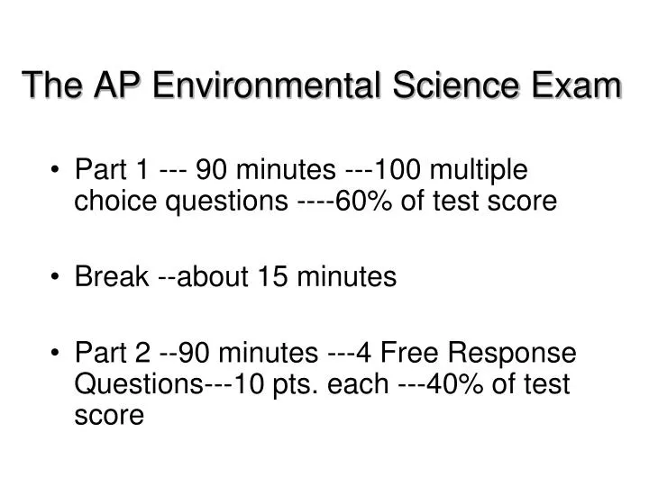 the ap environmental science exam