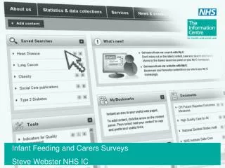 Infant Feeding and Carers Surveys Steve Webster NHS IC