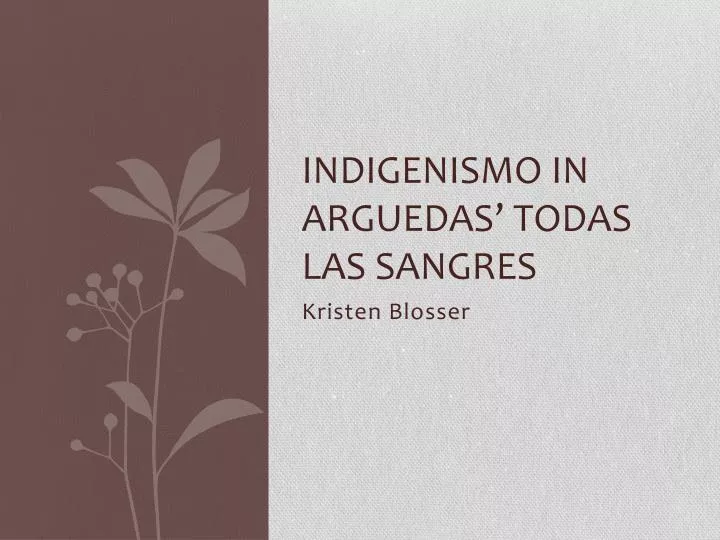 indigenismo in arguedas todas las sangres