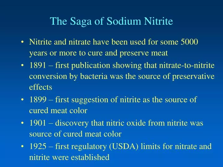 the saga of sodium nitrite