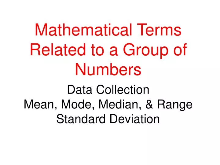 data collection mean mode median range standard deviation