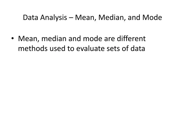 data analysis mean median and mode