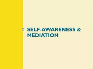Self-Awareness &amp; Mediation