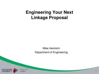 Engineering Your Next Linkage Proposal