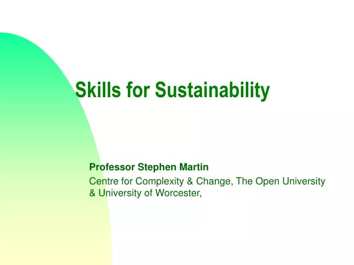 skills for sustainability