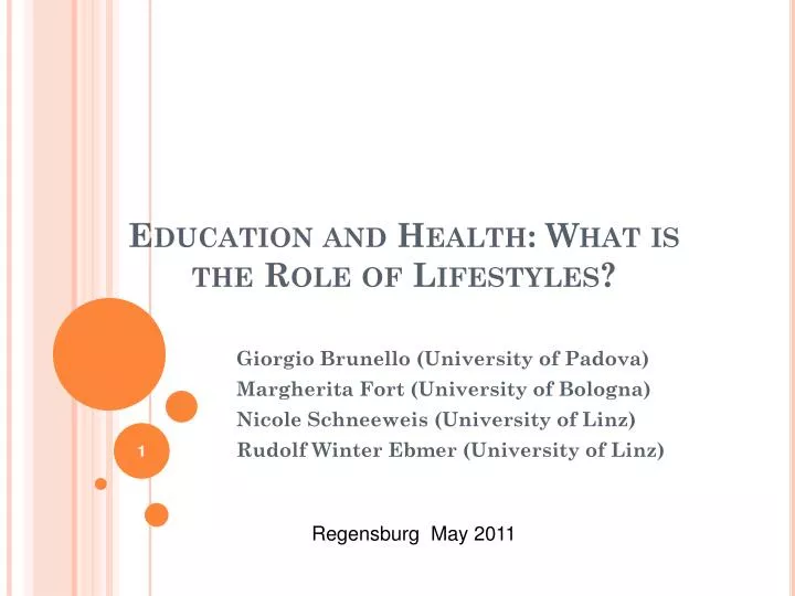 education and health what is the role of lifestyles
