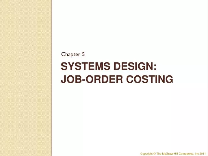 systems design job order costing