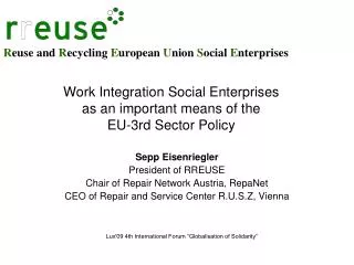 Work Integration Social Enterprises as an important means of the EU-3rd Sector Policy