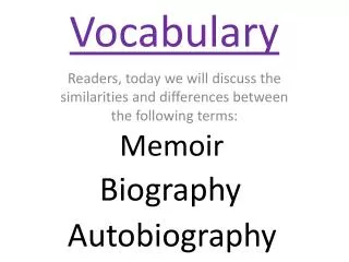 Vocabulary