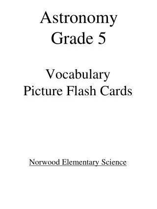 Vocabulary Picture Flash Cards