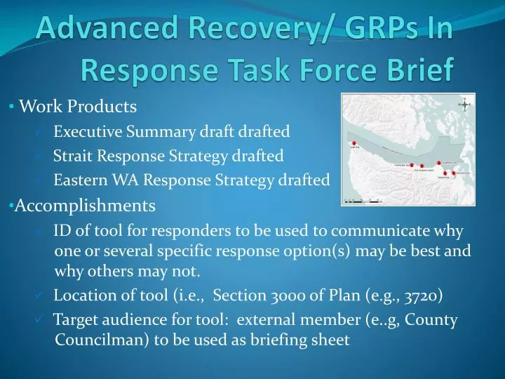 advanced recovery grps in response task force brief