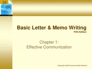 Basic Letter &amp; Memo Writing Fifth Edition