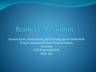 Team 11: Poseidon