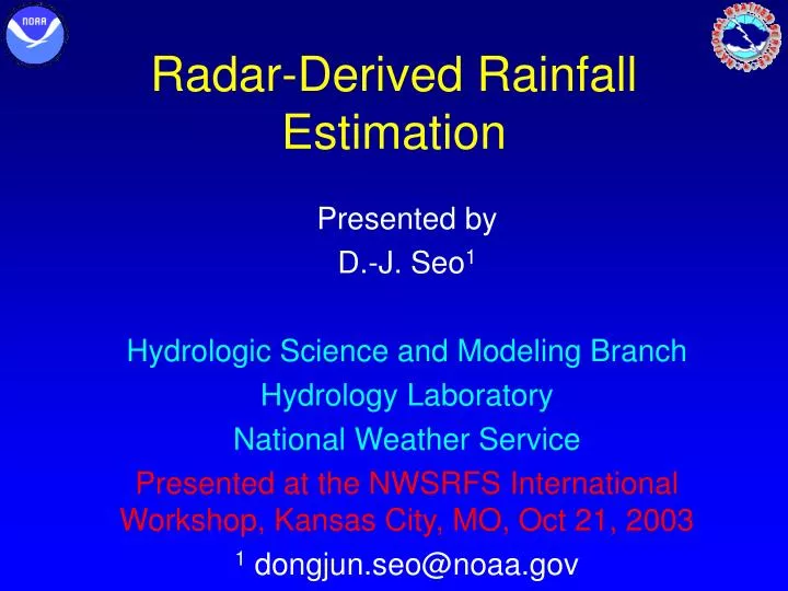 radar derived rainfall estimation