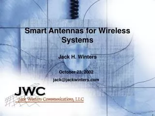 Smart Antennas for Wireless Systems