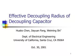 Effective Decoupling Radius of Decoupling Capacitor