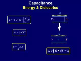 Capacitance Energy &amp; Dielectrics