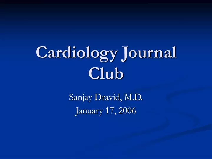 cardiology journal club