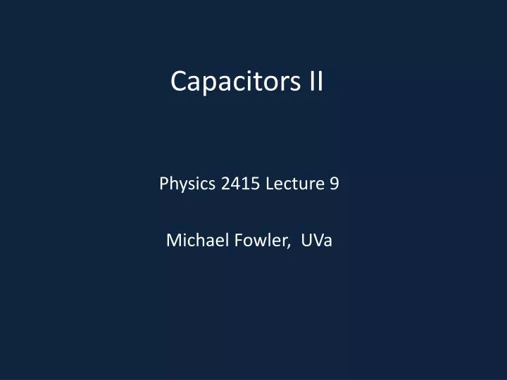 capacitors ii