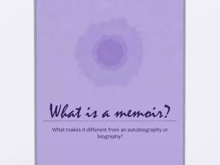What is a memoir?