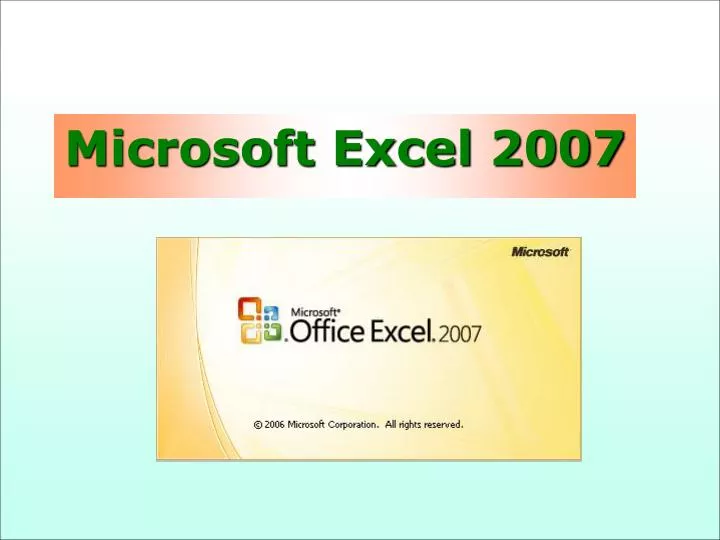 microsoft excel 2007