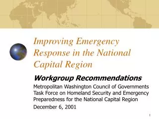 improving emergency response in the national capital region